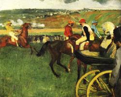 Edgar Degas The Race Track Amateur Jockeys near a Carriage Germany oil painting art